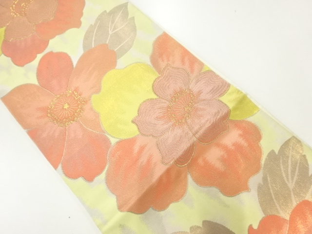 花模様織出し袋帯